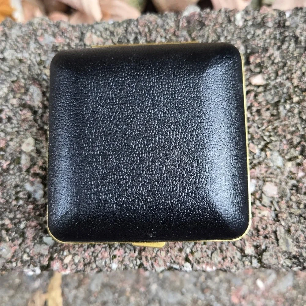 Vintage Bulova Travel Alarm Clock Black Leatherette Gold Tone Case Korea